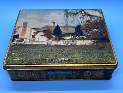 Vintage Edward Sharp & Sons Farmstead Toffee Metal Tin / Made In England