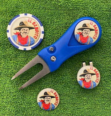 El Bandito - Mistgabel magnetischer Hutclip mit 3 25 mm Markern und Pokerchip