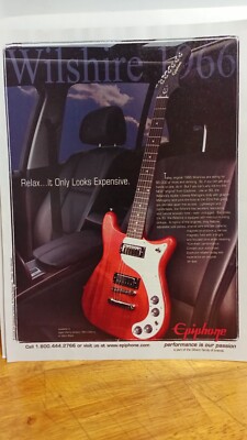 EPIPHONE WILSHIRE 1966 REISSUE GUITAR 2009 PRINT AD 11 X 8.5 D2 | eBay