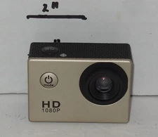 Action Cam Digital Camera Camcorder 720p HD Video Waterproof Tested Works Gold