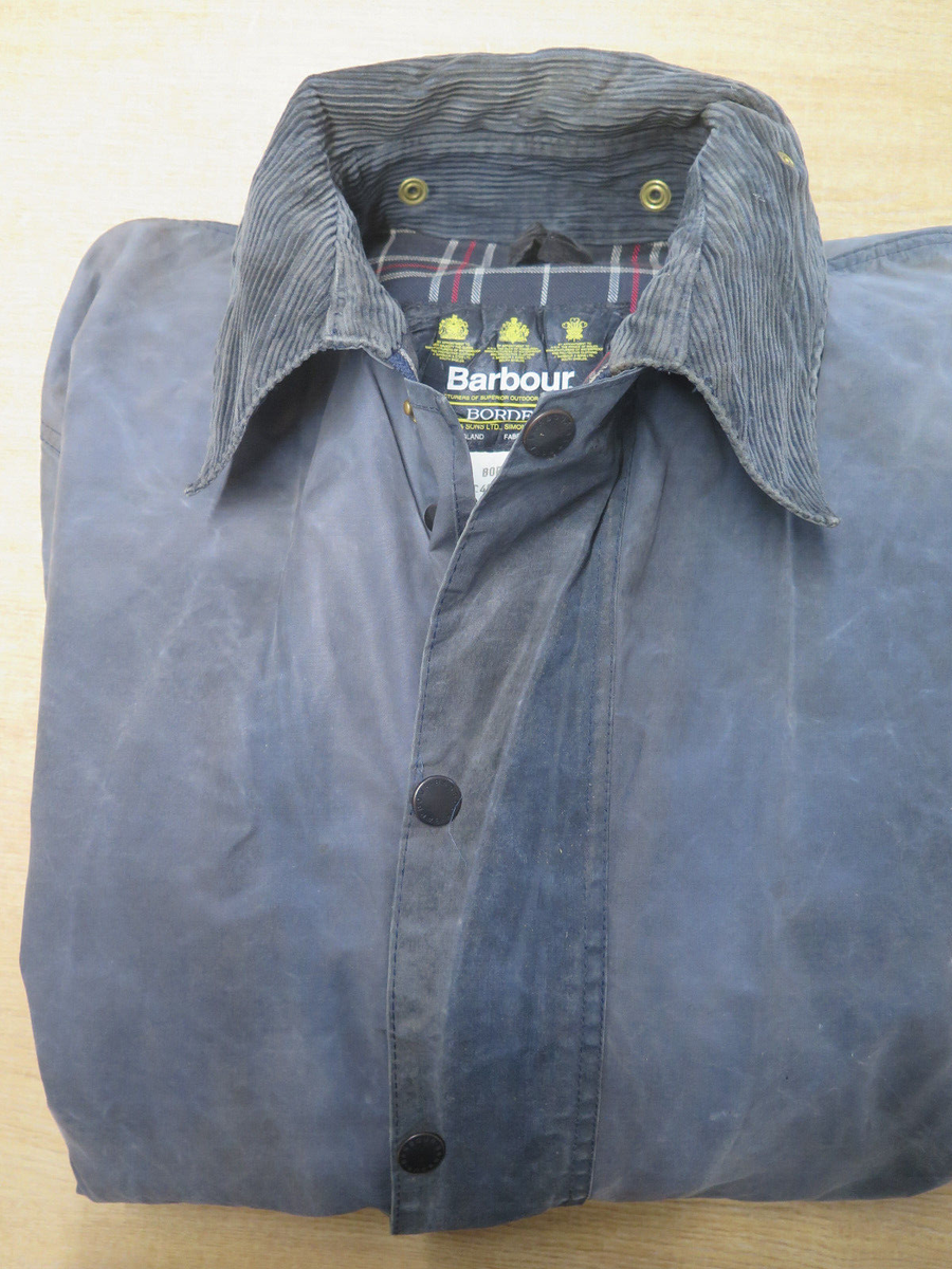 Vintage Barbour A205 Border Waxed Cotton Jacket / Coat - XL 46