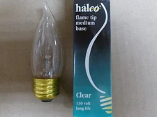 6 PACK 40-Watt CA10 Clear Flame Tip Chandelier Light Bulbs #2015