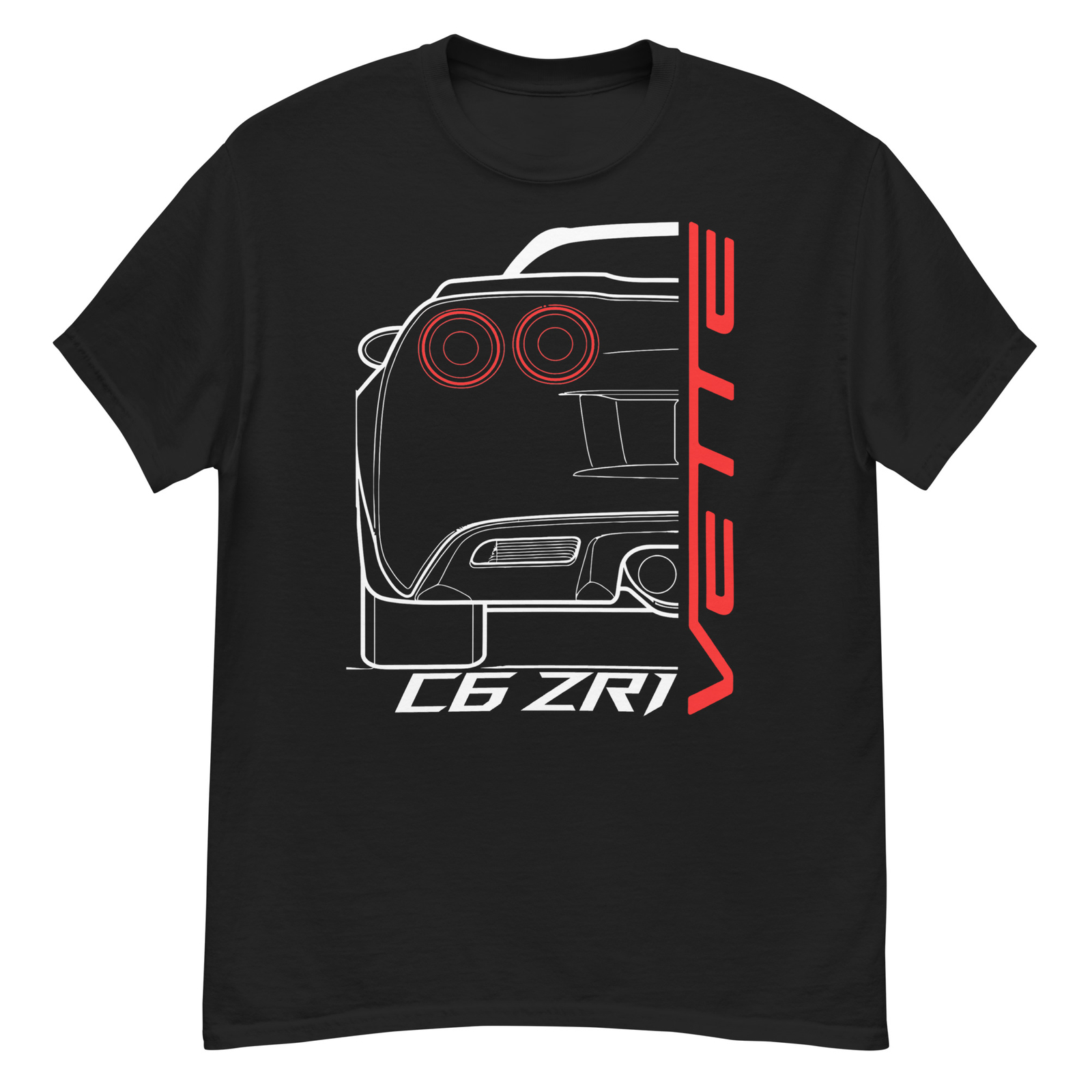 Wicked Metal C6 Corvette Fighter Front Print T-Shirt - Officially Licensed GM Muscle Car Shirt