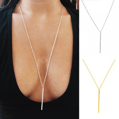 Neck Ring Pendant Necklace Geometry Necklace Metal Chain Strip Women Jewelry