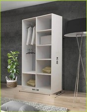 Modern Full Mirror Sliding Door Wardrobe with LED Light