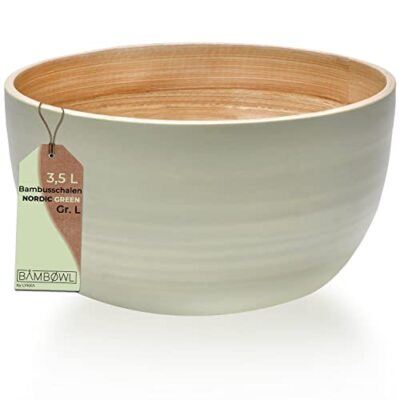 Bambus Bowl Nachhaltige Obstschale Salatschssel Mslischale Grn 25cm 2  Stck | eBay.de