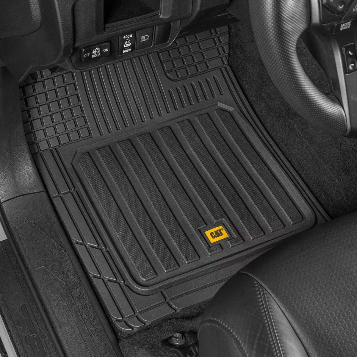 CAT® Car Rubber Floor Mats All Weather Liner 3 Pieces Heavy Duty Set Trim  Fit