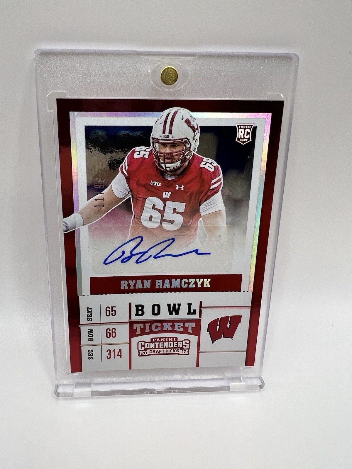 Ryan Ramczyk 2017 Contenders Draft Picks BADGERS ROOKIE AUTO RC BOWL TICKET /99
