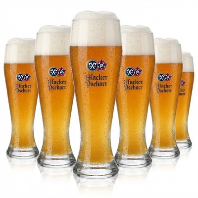 6x Hacker Pschorr Bier Glas 0,5l Weißbierglas ''Spitzingsee''-Design Rastal