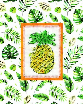 Design Works Crafts Pineapple, 3 x 4.5 Counted Cross Stitch Kit, Multicolor
