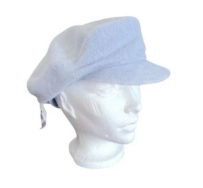 Vintage Womens Newsboy Cap One Size Light Blue Angora Blend Baker Boy Hat Y2K - Image 1 of 4