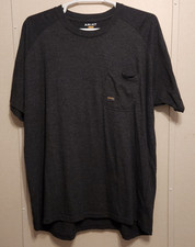 Ariat Rebar Mens Size 2XL Gray Cotton Short Sleeve Crew Neck T-Shirt Pocket