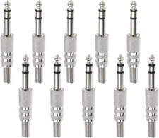 10Pcs 3.5Mm TRS Male Stereo Jack Plug Audio Connector Accessories for Guitar, Mi