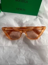 BOTTEGA VENETA Clear Orange Frame Cat Eye Sunglasses BV11015