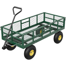 900Lbs Heavy Duty Steel Garden Cart W/ Removable Sidewalls  10" Pneumatic Tires