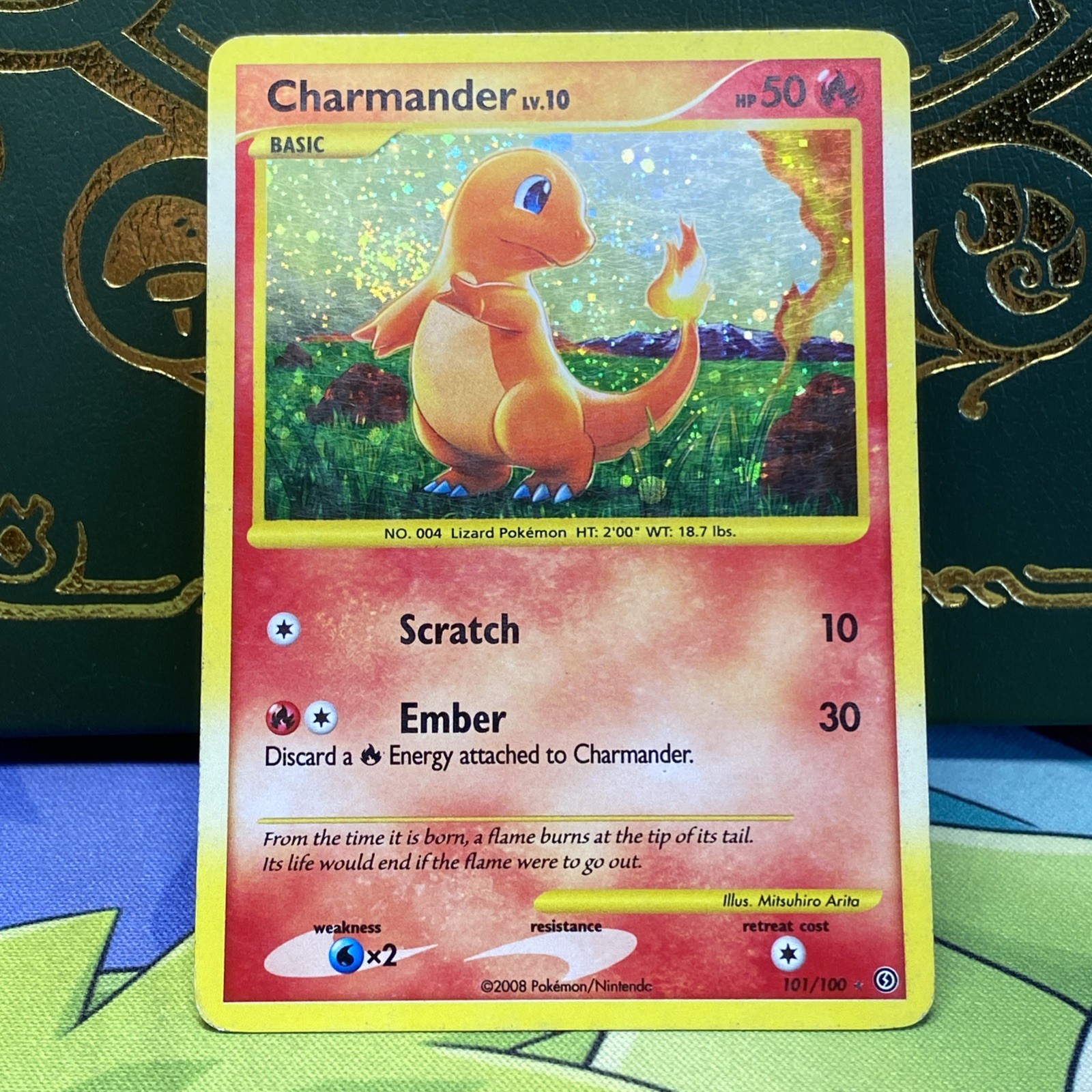 Pokémon Charmander TCG Stormfront Holo SWIRL 101/100 Secret Rare MP