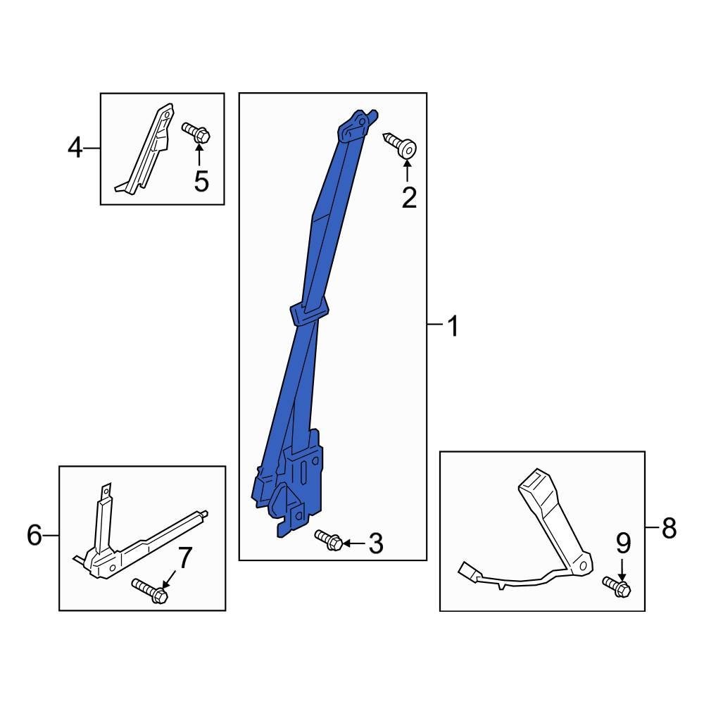 For Ford Expedition 18-21 Ford Front Right Seat Belt Lap & Shoulder Belt