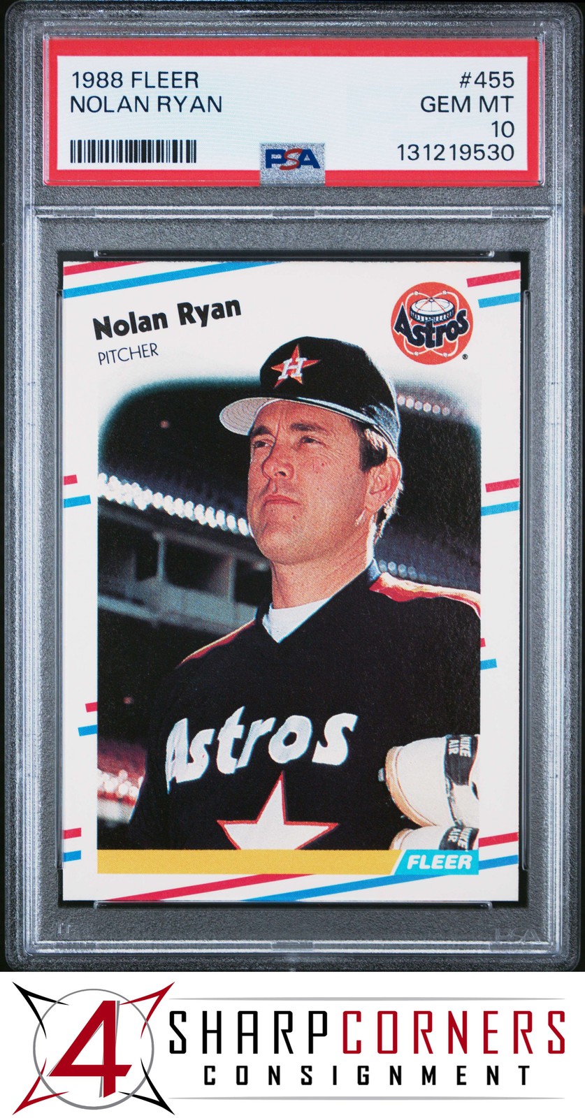 1988 FLEER #455 NOLAN RYAN ASTROS HOF PSA 10
