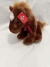 Aurora World Plush Flopsie Brown With White Blaze Horse 12" Sitting New With Tag