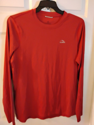 LL Bean Lightweight Athletic XL Pullover. Rust Red. Long Sleeve With Thumb holes