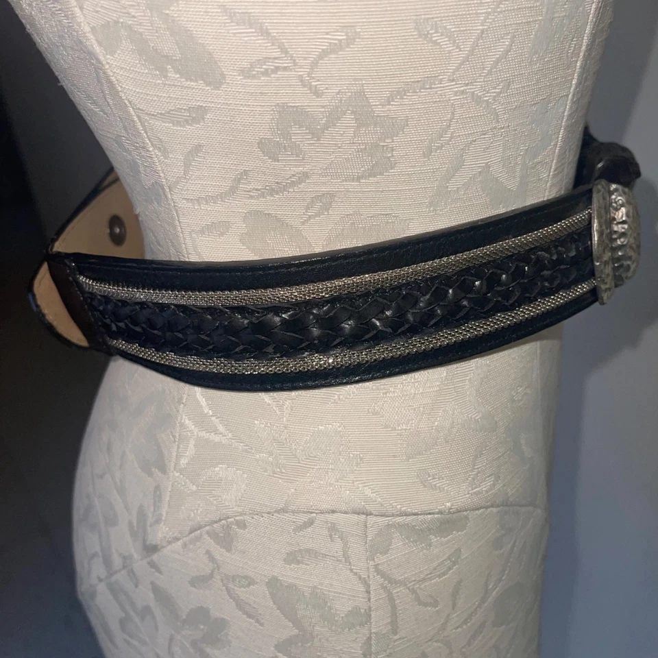Streets Ahead Vintage Womens Belt One Size Black Adjustable Braided - Image 3 of 4