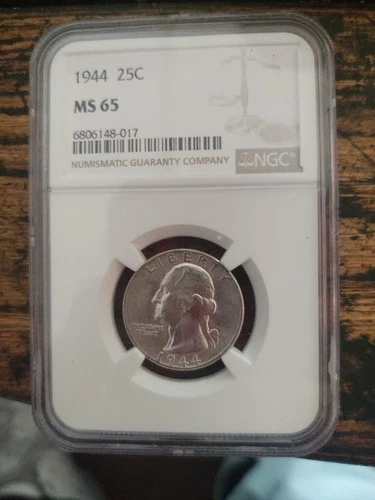 1944 Washington Quarter  NGC MS 65