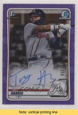 2020 Bowman Chrome Prospect Purple Refractor 51/250 Trey Harris Auto READ 0c6