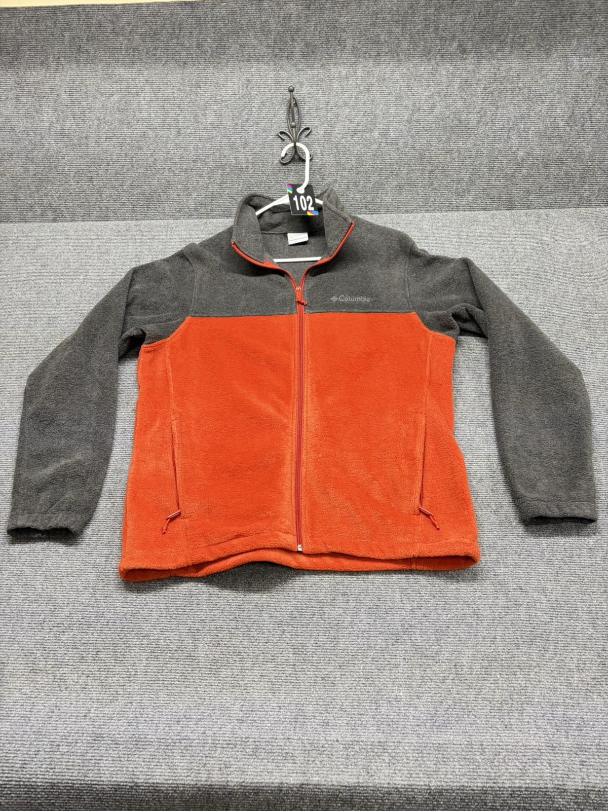 Columbia Fleece Jacket Men’s Size Medium Black/Orange Long Sleeve Full Zip