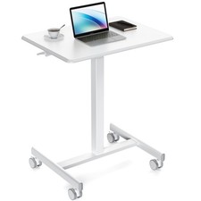 Small Mobile Standing Desk, Rolling Laptop Computer Carts, Portable Laptop De...
