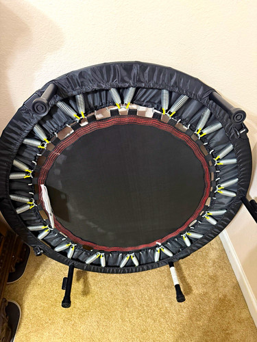 URBN Leapfrogging 40in Fitness Rebounder Trampoline Black/Red Padded 250lb