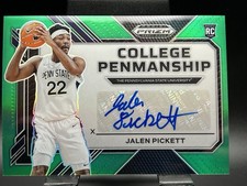 2023 Panini Prizm Draft Picks JALEN PICKETT #CP-JPK College Penmanship Green