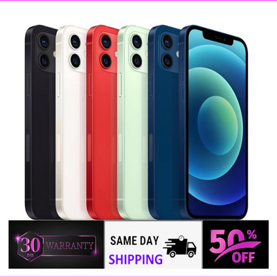 Apple iPhone 12 64GB/128GB Unlocked - Black, Blue, Red - 5G, iOS, Free Shipping
