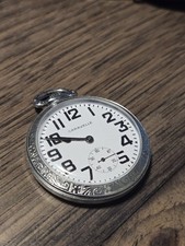 Vintage CARAVELLE Pocket Watch Swiss Railroad Style