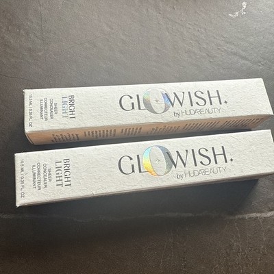 Neu 2 Huda Beauty GloWish Bright Light Hydrating Vegan Concealer 00 Porzellan 