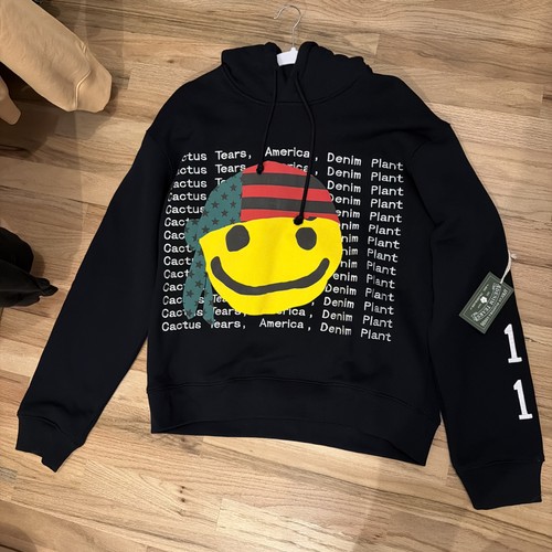 Denim Tears Cactus Smiley Hoodie Black, Size Large, Brand New With Tags