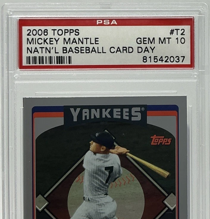 Mickey Mantle PSA 10 -2006 Topps National Baseball Card Day -Yankees, 3 MVP, HOF - Image 2 of 4