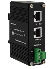 PoE Injector- IEEE 802.3 bt /802.3at/802.3af Compliant,30W- 12-48V DC DIN-Rail