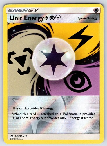 Unit Energy LightningPsychicMetal 138/156 Ultra Prism Pokemon Reverse Holo LP
