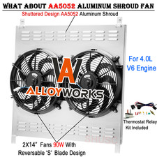 Aluminum Shroud Electric Fan For 2007-2014 2008 Toyota Tundra 4.0L V6 Engine