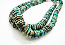 Natural Turquoise Polished Smooth Rondelle Flat Nugget Gemstone Beads PGS85