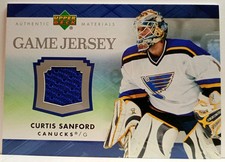 2007-08 Upper Deck Game Jersey Curtis Sanford Blue Jersey St. Louis Blues NM 