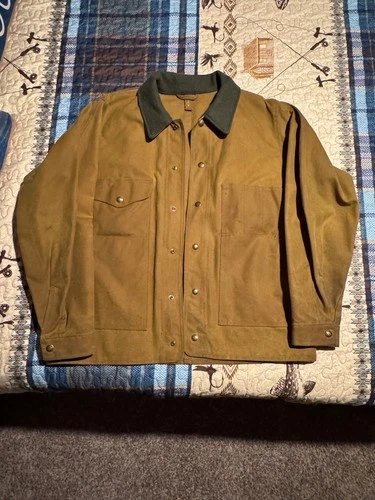 FILSON Tin Cloth Jacket Style 620 Waxed Cotton Size L Color Beige Men's Fashion - product listing photo