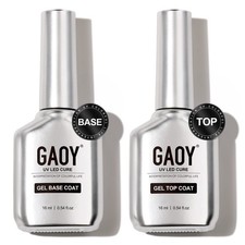 GAOY 16ml 2 Pcs Glassy Gel 0.54 Fl Oz Pack of 2 , Top Coat and Base