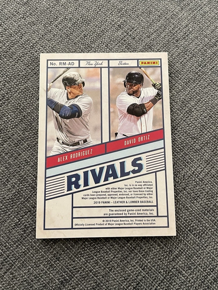 2019 Panini Alex Rodriguez David Ortiz Dual Worn Patch Numbered 89/199 - Image 3 of 3