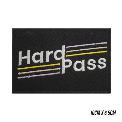 Hard Pass Wörter Buchstabe Aufbügeln/Aufnähen Patch bestickt Abzeichen Applikation für Kleidung