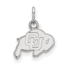14k White Gold LogoArt University of Colorado Buffalo Extra Small Pendant