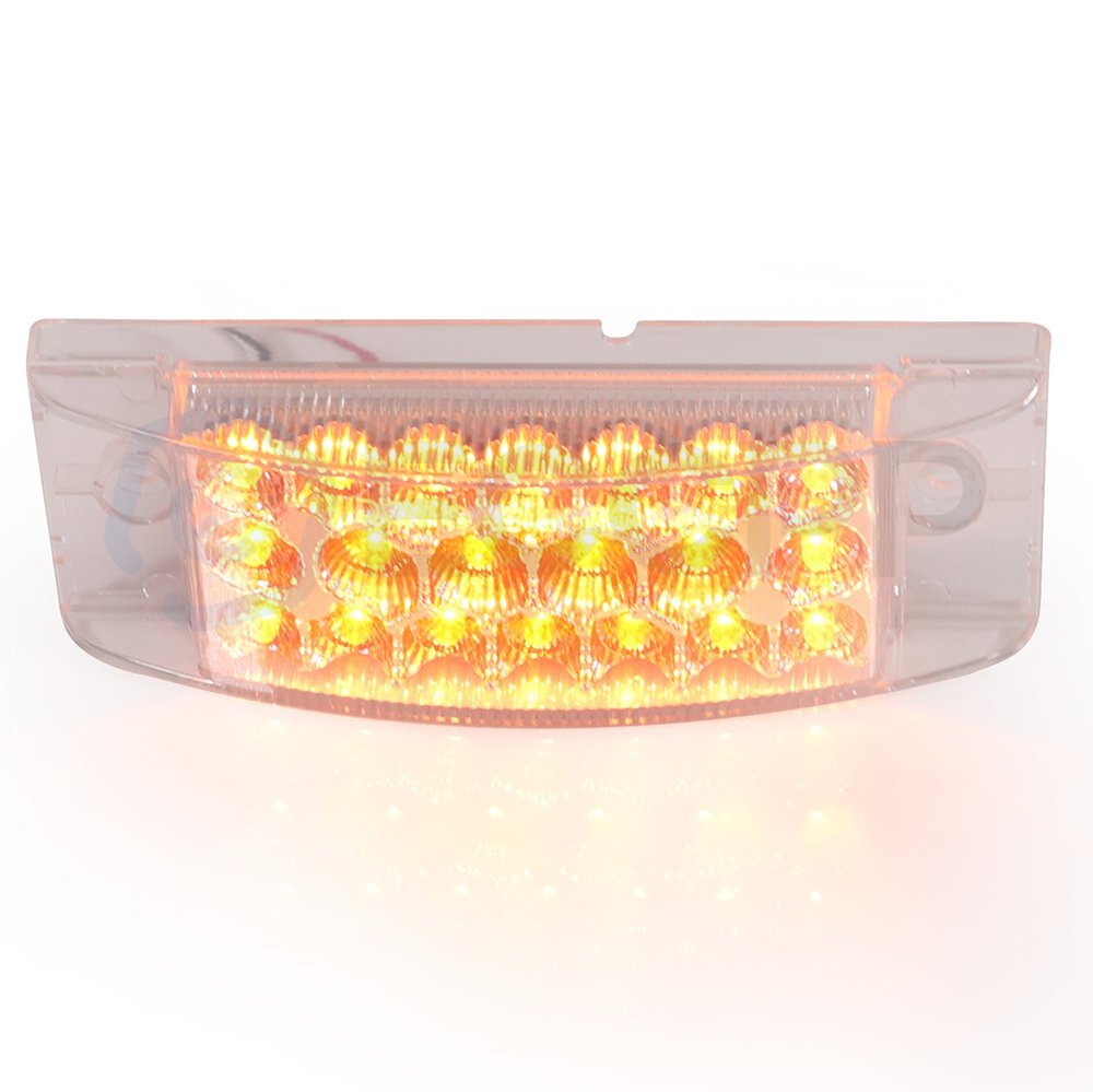 2x 20-LED Amber Turn Signal Side Marker Lights – Clear Lens, Rectangle – Universal For Trailers, Trucks, Boats