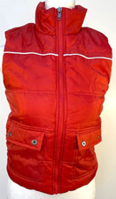 Calvin Klein Jeans Boys Orange Puffer Vest Size 6 Mock Neck Zip Pockets Logo