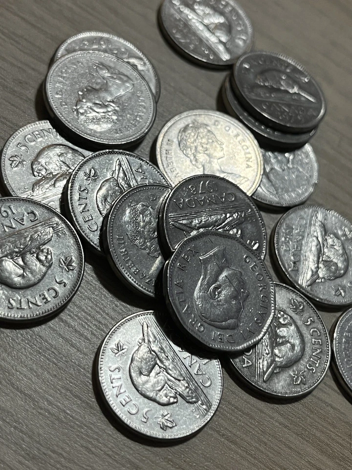 Lot Of 100 Canada Nickel Nickels Pre 1981 - PURE NICKEL A+ 1 POUND PURE - Image 2 of 2