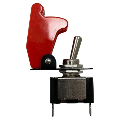 #ad Heavy Duty On Off Metal Toggle Switch 10A 12V amp; Red Switch Flip Up Cover $13.95